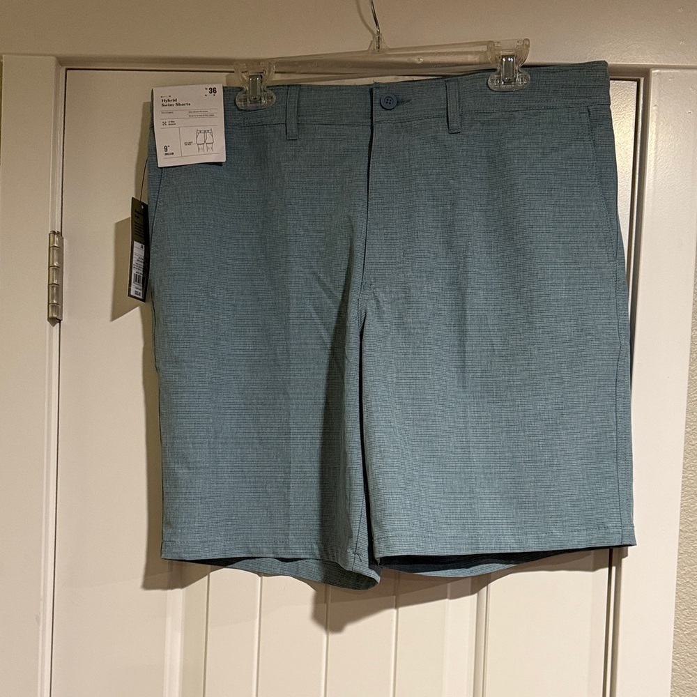 Men's Blue Hybrid Swim Shorts - No Liner